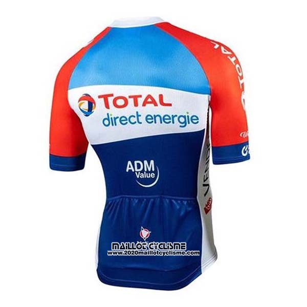 2020 Maillot Ciclismo Direct Energie Rouge Bleu Blanc Manches Courtes et Cuissard